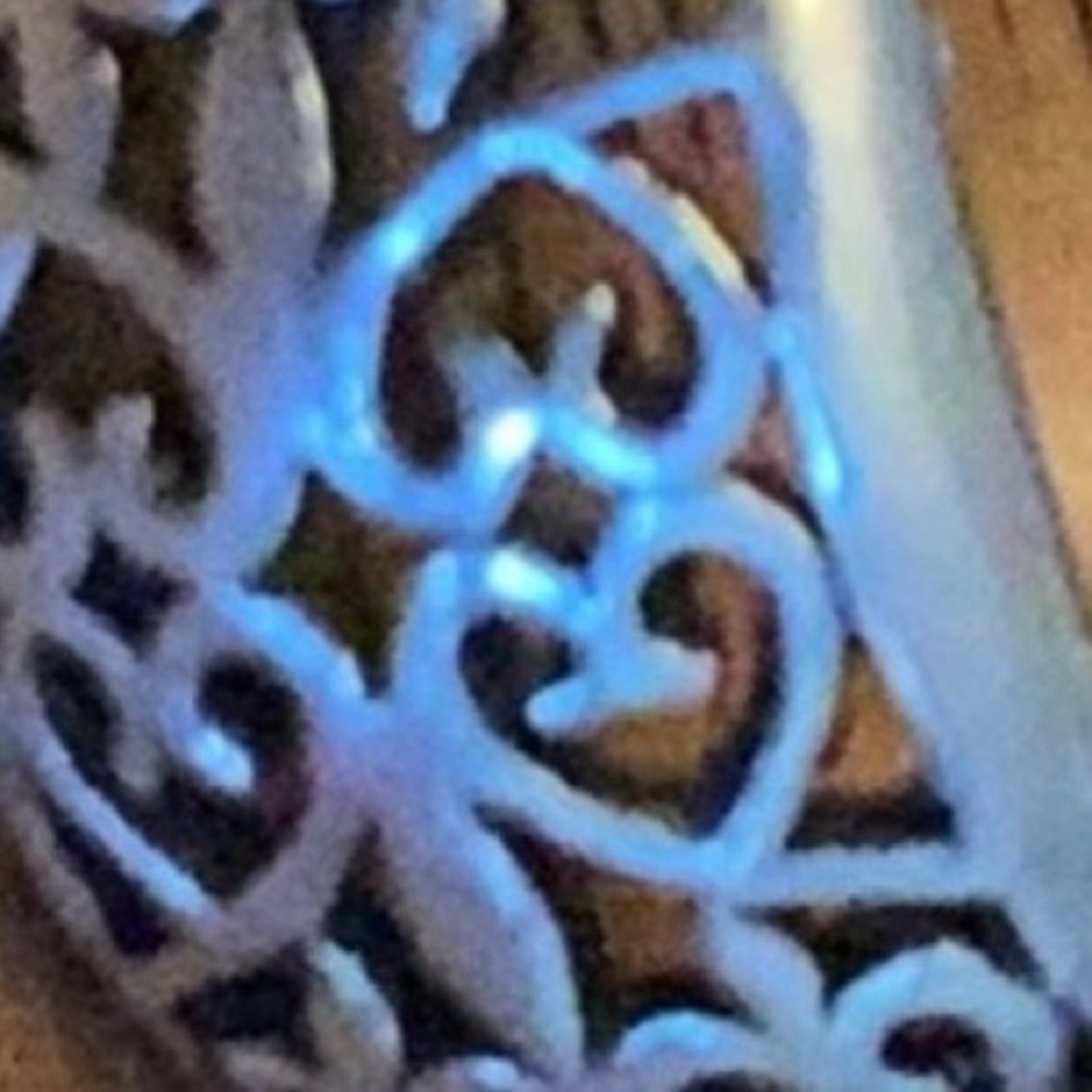 6 3/4 Sterling Silver Filigree Puff Band Stacking Hearts